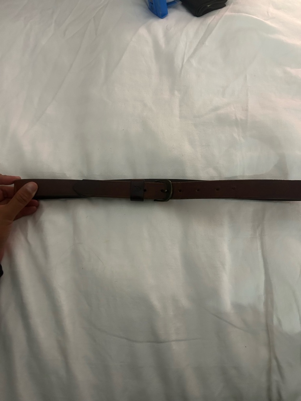 Vintage Calvin Klein Brown Leather Belt with Brass Buckle